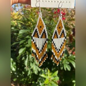 Huicol hand beaded earrings